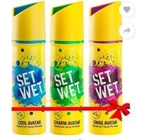 ( Price Drop) : SET WET Cool, Charm and Swag Avatar Deodorant Spray - For Men ( Pack Of 3)