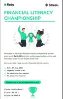 Financial Literacy Championship Quiz, win prizes worth 20,000 and many more
