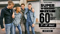 Jack and Jones Super Weekend Flat 60% Off 7th To 9th May