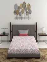 TRIDENT 120 TC Cotton Single Floral Bedsheet  (Pack of 1, Pink)