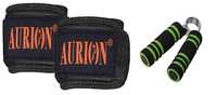 Aurion Wrist-Support Cotton Protective Padded Wrist Guard Brace with Hand Grip for Sports (Combo of 2) (Multicolour)