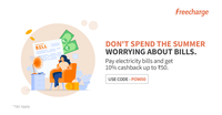 Freecharge Get 10% upto 50 Cashback on 500 Electricity Bill Payment
