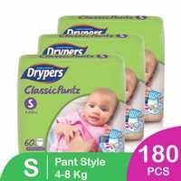 Drypers Classicpantz Small Sized Pant Style Diaper (180 Counts)