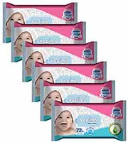Papimo Ultrasoft Baby Wet Wipes With Aloe Vera NO Parabens NO Alcohol - 72 Count (Pack of 6)