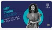Airtel Thanks Cred : Get 1000 Refund On paying Credit Card bill Using Cred ( On New User Using Airtel)