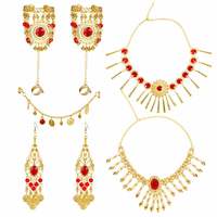 Apply 20% coupon - Outgeek Jewelry SetSet Necklace for Women Stylish(7pcs) (Blue)