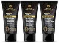 Khadi Organique Charcoal Kit for face charcoal face wash , charcoal scrub , charcoal peel off mask

