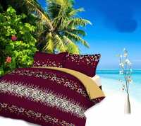 Home Stylish Premium Cotton Printed 3D 160 TC Double bedsheet with 2 Pillow Cover (Brown) (Design Dk20 CTI)

