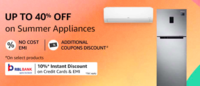 Summer Appliance sale : Upto 40% off + 10% Instant Discount on RBL Credit Card Transactions on purchase of ACs, Cooler, Fans, Refrigerators (14-15th May)