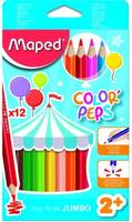 Maped Color'Peps - Jumbo Size Color Pencil 12 Shades Triangular Shaped Color Pencils