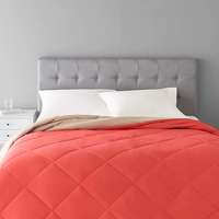 AmazonBasics Reversible Microfiber Comforter - Full/Queen, Red