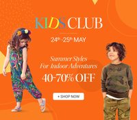 Myntra kids club (24 to 27 May)- Upto 70% Off on Kid's Clothing and Accessories