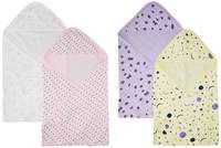 Amazon Brand - Solimo Hooded Baby Towel/ Wrapper, Pack of 4