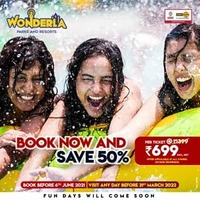 Wonderla Amusement Park Tickets at Flat 50% off 