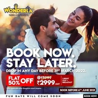 Wonderla Resort :1 night stay + breakfast at 50% off
