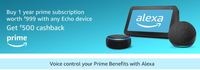 Buy 1 Year Prime Subscription Worth 999 With Any Echo Device Get 500 Cashback & ₹500 Cashback Amazon Youth Offer
