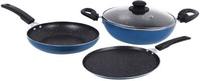 Flipkart SmartBuy Splatter Finish Cookware Set of 3 - Non Induction Bottom - Blue (Aluminium, 3 - Piece)