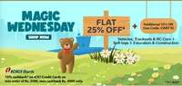Hamleys Magic Wednesday Flat 25% Off + Extra 15% Off + 10% Cashback on ICICI Bank Credit card