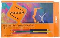 Navneet Youva | Premium 2 in 1 | Colour Pencil | Pack of 18