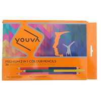 Navneet Youva | Premium 2 in 1 | Colour Pencil | Pack of 18