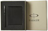 Parker Frontier Chrome Trim Fountain Pen with Free Card Holder (Matte Black)