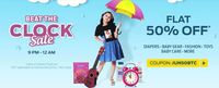 Beat The Clock Sale -  Flat 50% Discount On Many Categories 