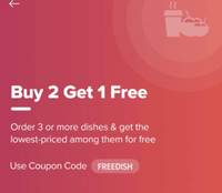 Swiggy Offer : Buy 2 & Get 1 Dish FREE (Selected Restaurants)