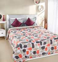 Amazon Brand - Solimo Microfibre Printed Comforter, 200 GSM, Double (Subtle Squares, 230 x 254 cm)