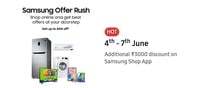 Samsung Stay Home Sale Upto 44% Off 4-7th June Additional ₹3000 Discount on Samsung Shop app 