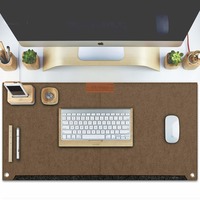 Tizum Z57 Large Felt Desk Mat Mouse Pad for Office & Gaming with 2 Pockets – 635 * 330 mm (Brown)