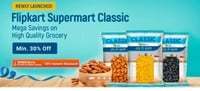 Flipkart Supermart : Get min 30% OFF New Flipkart Supermart Classic Brand ( 675Rs + Discount)  