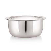 Meera Exclusive Triply Stainless Steel Tope with Stainless Steel Lid, 1.5 Litre, Silver (16 cm), (Induction and Gas Stove Compatible)