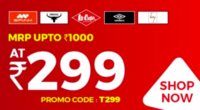 Men's & Women's Tshirts Mrp upto Rs 1000 at Flat Rs 299