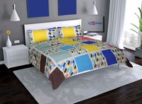  Bedsheet with 2 Free Maching Pillow Covers Dark Blue Star-Pattern