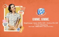 Nightwear Upto 60% off + Extra 5% off + Free Shipping