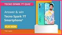 Amazon Tecno Spark 7T Quiz Answer & Win Tecno Spark 7T Smartphone
