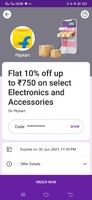 Phonepe Flipkart : Flat 10% Discount Upto 750 on Electronic & Accessories ( Send Money Min 500)
