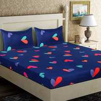 Just Muralidhar & Sons Pure Cotton Double Bedsheet with 2 Pillow Cases Multicolor 1 Double Bedsheet