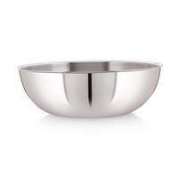 Meera Exclusive Triply Stainless Steel Tasla Cum Kadhai Without Handle, 2.1 Litre, Silver (22 cm), (Induction and Gas Stove Compatible)