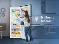 MOTOROLA 338 L Frost Free Double Door 3 Star Refrigerator  (Black Uniglass, 340JF3MTBG)