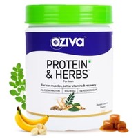 OZiva Protein & Herbs, Men -Whey Protein with Ayurvedic Herbs & Multivitamins + Free  OZiva Plant Based ACV Matcha