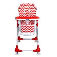 Luvlap Royal Highchair with 7 Height Levels, 3 Position Seat Recline and Wheels, Red

