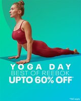 Reebok Yoga day Upto 60% on Tshirts, Bags, Shoes etc 