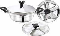 Tallboy Trigon Multi Kadai Induction & Standard Idli Maker(2 Plates , 10 Idlis ) 