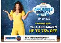 Last Day - Monsoon Appliance Dhamaka Sale - Upto 75% OFF on TV & Appliances + Extra 10% Off Up to 1500 On HDFC Card