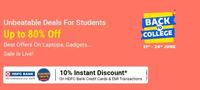 Back To College Gadget Carnival (Till 24 June) - Up to 80% Off + 10% up to INR 1750 Discount With HDFC Cards