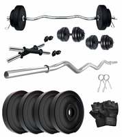 FITMAX PVC 12KG COMBO HOME GYM SET WITH ONE 3 FT CURL AND ONE PAIR