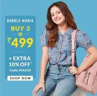Bundle Mania : Kids Clothing Buy 3 at Rs.499/699/999 + Free Shipping + extra 10% Off 