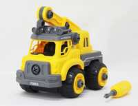 Brunte Kids Make Your Own Truck DIY Builder Zone Yellow Crane with Folding Arm and Screw Driver Set Cars Toys for Kids, Multicolor

