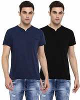 AMERICAN CREW Men's Cotton Slim Fit T-Shirts (Pack of 2) at 299